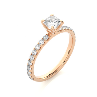 Solitaire with Accents Moissnaite Ring rose gold