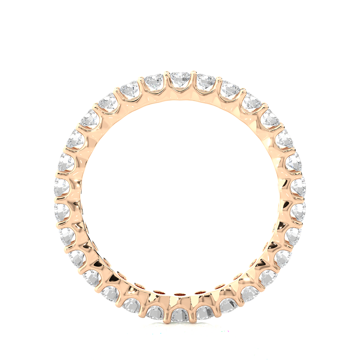 Surface prong eternity moissanite engagement ring rose gold