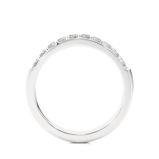 1ct Surface Prong Setting Moissanite Pave Band in White Gold