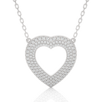 Load image into Gallery viewer, 1 Carat Three Row Heart Shape Moissanite Pendant in White Gold