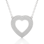 Load image into Gallery viewer, Three Row Heart Shape Moissanite Pendant silver