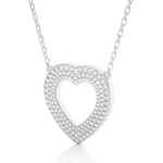 Load image into Gallery viewer, Three Row Heart Shape Moissanite Pendant silver