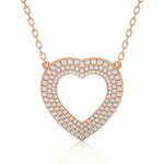Load image into Gallery viewer, Three Row Heart Shape Moissanite Pendant rose gold