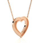 Load image into Gallery viewer, Three Row Heart Shape Moissanite Pendant rose gold