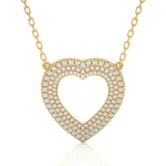 Load image into Gallery viewer, 1 Ct Three Row Heart Shape Moissanite Pendant in Silver