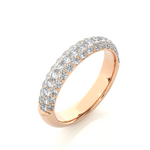 Load image into Gallery viewer, 1 Carat Three Row Moissanite Pave Set Wedding Band In Rose Gold