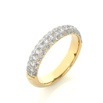 Load image into Gallery viewer, 1 Carat Three Row Moissanite Pave Set Wedding Band In Yellow Gold
