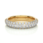 Load image into Gallery viewer, Three Row Moissanite Pave Band yellow gold