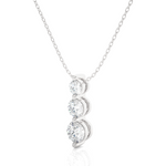 Load image into Gallery viewer, Three Stone Moissanite Pendant For Women silver