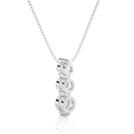 Load image into Gallery viewer, 1 Ct Round Cut Three Stone Moissanite Pendant For Women in Silver