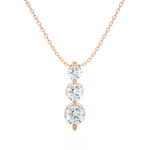 Load image into Gallery viewer, 1 Ct Round Cut Three Stone Moissanite Pendant For Women in Rose Gold