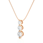 Load image into Gallery viewer, Three Stone Moissanite Pendant For Women rose gold