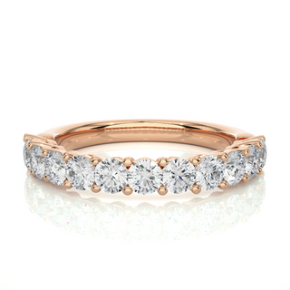 1ct Traditional Shank Moissanite Half Eternity Band in Yellow Gold
