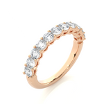 Load image into Gallery viewer, 1 Carat Round Moissanite Traditional Shank Half Eternity Band In Rose Gold