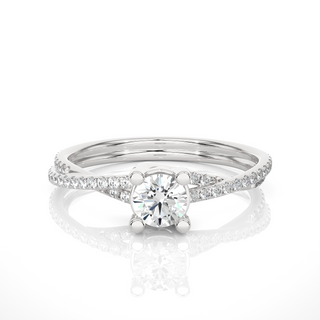Twisted Solitaire Moissanite Ring white gold