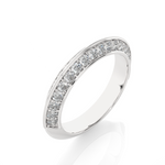 Load image into Gallery viewer, 1 Ct Round Cut Moissanite Two Row Wedding Band In Silver