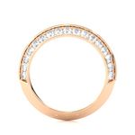 Load image into Gallery viewer, 1 Ct Round Cut Moissanite Two Row Wedding Band In Rose Gold