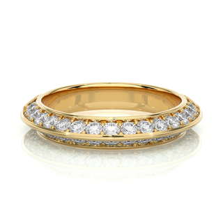 Two Row Moissnaite Engagement Band yellow gold