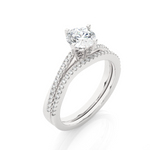 Load image into Gallery viewer, 1.50 Carat Round Moissanite Bridal Set Wedding Ring In White Gold