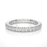 Load image into Gallery viewer, 1 Carat Round V-Prong Moissanite Wedding Band in White Gold