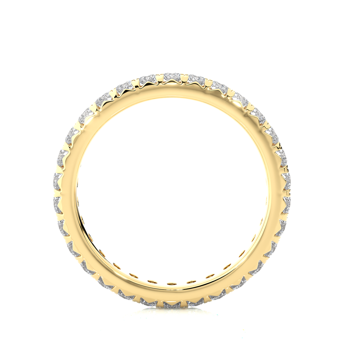 V prong moissanite ring yellow gold