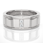 Load image into Gallery viewer, 0.50 Carat Round Moissanite Wedding Band in White Gold