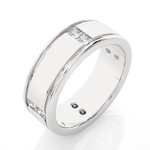 Load image into Gallery viewer, 0.50 Carat Round Moissanite Wedding Band in White Gold