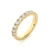 Load image into Gallery viewer, 1.5 Ct French V-Split Moissanite Eternity Band in Yellow Gold