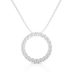 Load image into Gallery viewer, 2 Carat Round Moissanite Eternity Pendant in Silver