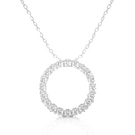 Load image into Gallery viewer, 2 Ct Round Shaped Moissanite Eternity Pendant In Rose Gold