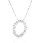 Load image into Gallery viewer, 2 Carat Round Moissanite Eternity Pendant in Silver