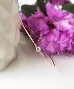 Load image into Gallery viewer, 1 Ct Round Bezel Setting Moissanite Bangle Bracelet in Yellow Gold