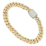 Load image into Gallery viewer, 5.50 Carat Round Cut Cuban Link Hip Hop Bracelet in Yellow Gold