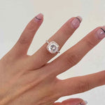 Load image into Gallery viewer, 2.80 Carat Cushion Cut Moissanite Halo Engagement Ring In White Gold