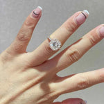 Load image into Gallery viewer, 2.80 Carat Cushion Cut Moissanite Halo Engagement Ring In White Gold