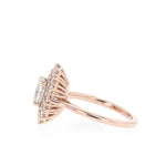 Load image into Gallery viewer, 2 Ct Oval Shaped Moissanite Double Halo Engagement Ring In Rose Gold