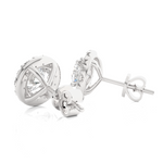 Load image into Gallery viewer, 2 Carat Moissanite Halo Push Back Stud Earrings In White Gold