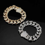 Load image into Gallery viewer, 6 Carat Round Cut Moissanite Iced Out Hip Hop Bracelet In Yellow Gold