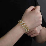 Load image into Gallery viewer, 6 Carat Round Cut Moissanite Iced Out Hip Hop Bracelet In Yellow Gold