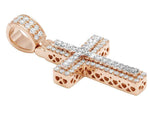 Load image into Gallery viewer, 2.80 Ct Round Shape Moissanite Cross Pendant in Rose Gold For Women