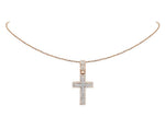 Load image into Gallery viewer, 2.80 Ct Round Shape Moissanite Cross Pendant in Rose Gold For Women