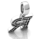 Load image into Gallery viewer, 3 Ct Round Cut Moissanite Initial "R" Pendant in White Gold