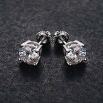 Load image into Gallery viewer, 2 Ct Round Shape Push Back Moissanite Stud Earrings For Men's