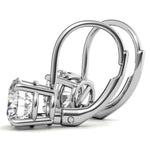 Load image into Gallery viewer, 2 Ct Round Cut Solitaire Moissanite Drop Earrings in White Gold