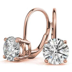 Load image into Gallery viewer, 2 Ct Round Cut Solitaire Moissanite Drop Earrings in White Gold