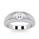 Load image into Gallery viewer, 2 Carat Round Cut Moissanite Solitaire Ring in Rose Gold For Men's
