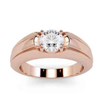 Load image into Gallery viewer, 2 Carat Round Cut Moissanite Solitaire Ring in Rose Gold For Men's