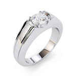 Load image into Gallery viewer, 2 Carat Round Cut Moissanite Solitaire Ring in Rose Gold For Men's