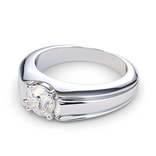 2ct Moissanite Solitaire Ring in Rose Gold For Men's