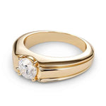 Load image into Gallery viewer, 2 Carat Round Cut Moissanite Solitaire Ring in Rose Gold For Men's